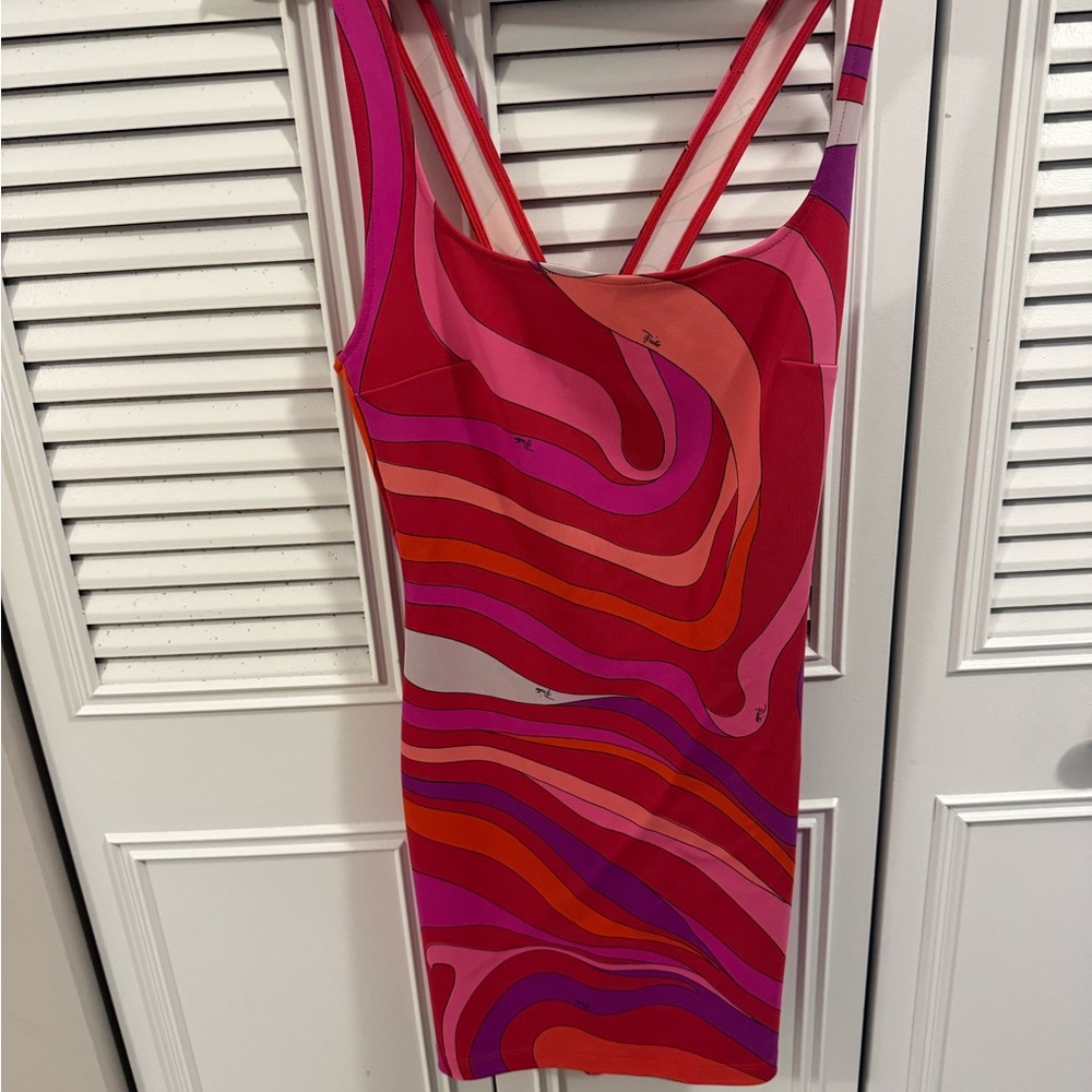 Emilio Pucci Red and Pink Mini Dress